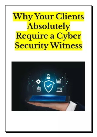 Why Your Clients Absolutely Require a Cyber Security Witness