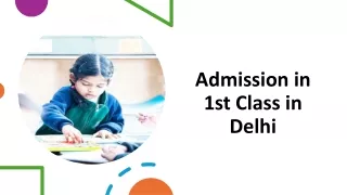 Admission in 1st Class in Delhi