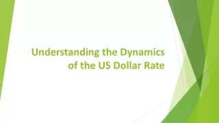 Understanding the Dynamics of the US Dollar Rate