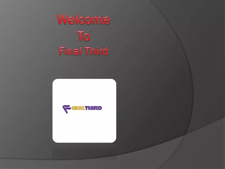 welcome to final third
