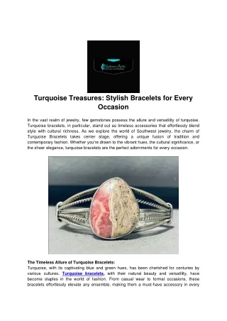 Turquoise Treasures- Stylish Bracelets for Every Occasion