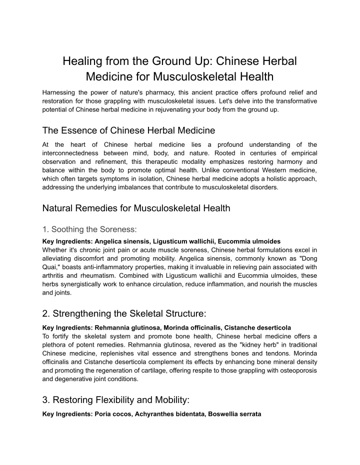 healing from the ground up chinese herbal