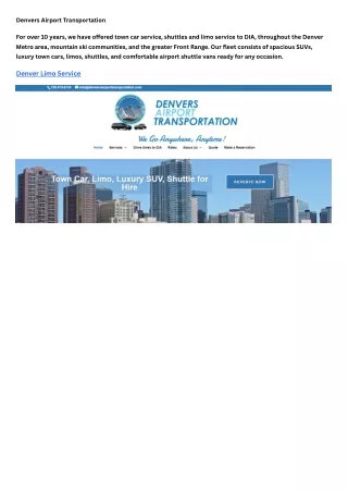 Denvers Airport Transportation