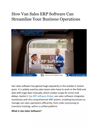 how van sales erp software can streamline your