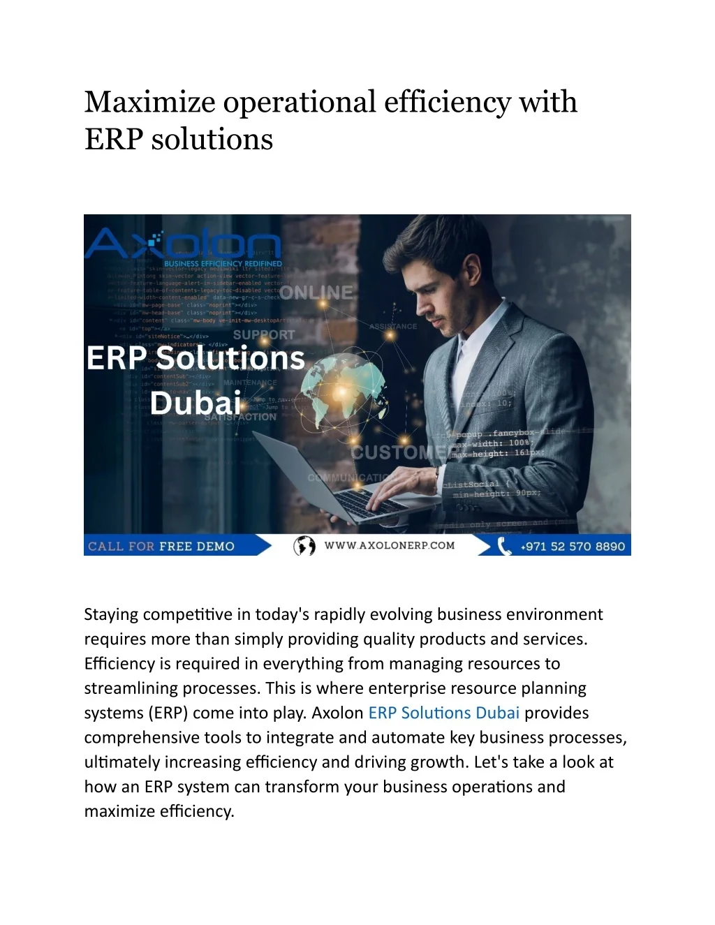 PPT - Maximize operational efficiency with ERP solutions PowerPoint ...