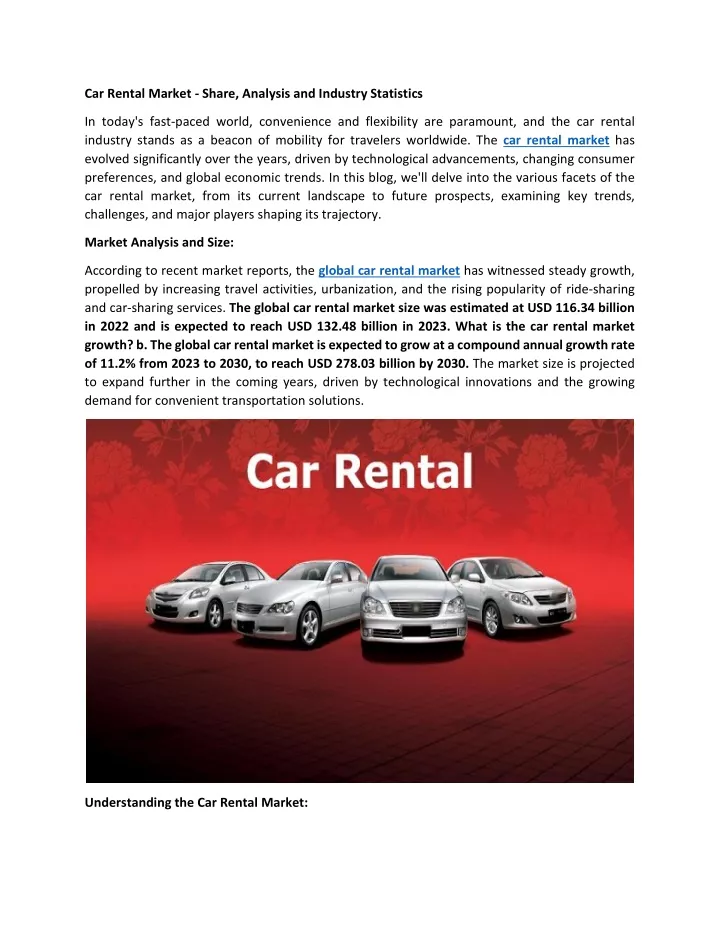 car rental market share analysis and industry