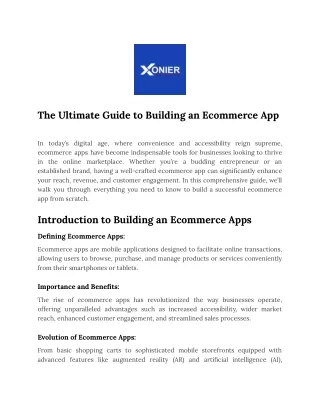 The Ultimate Guide to Building an Ecommerce App