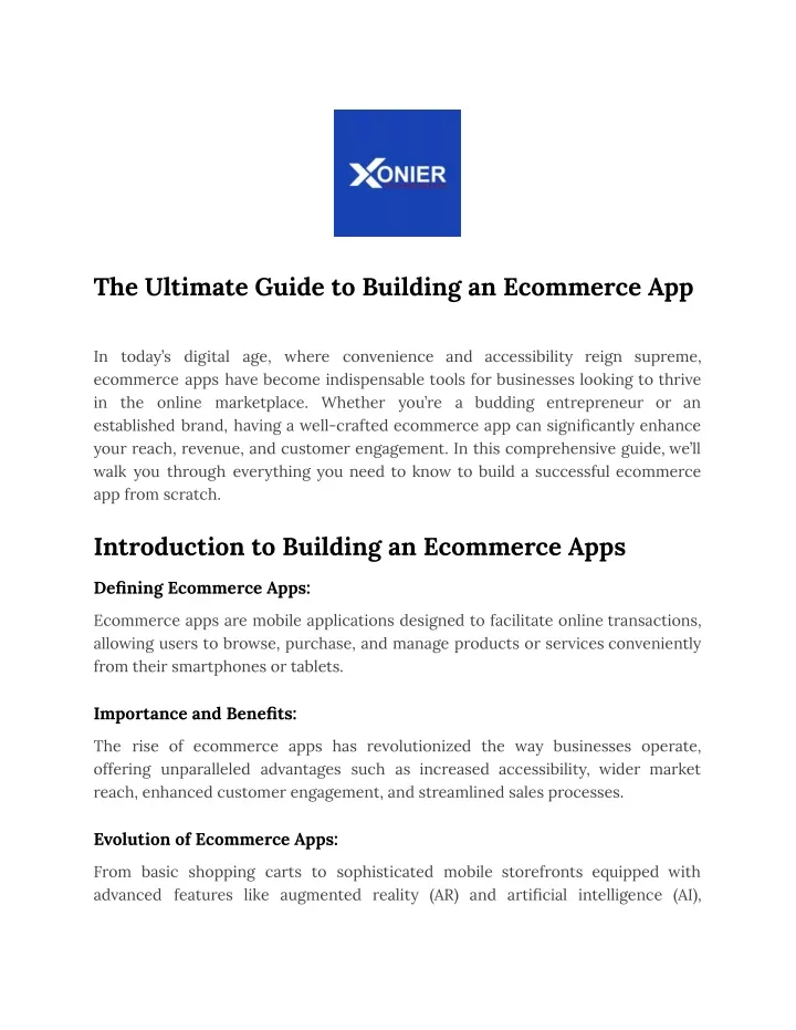 the ultimate guide to building an ecommerce app