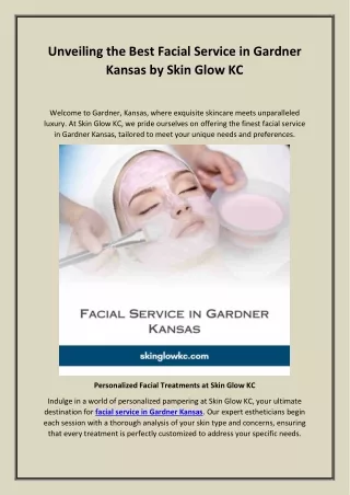 Unveiling the Best Facial Service in Gardner Kansas by Skin Glow KC