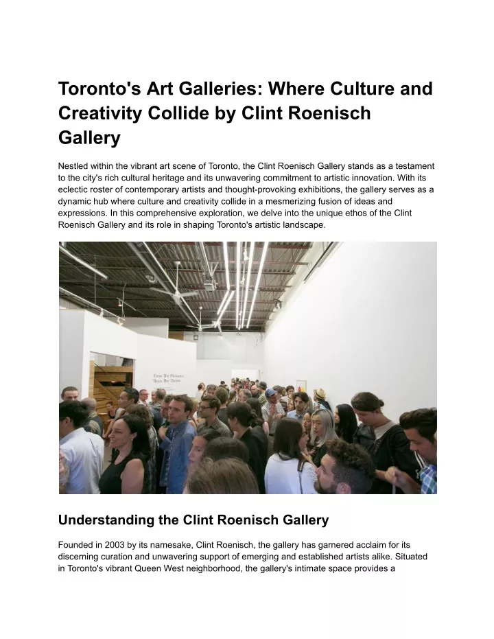 toronto s art galleries where culture