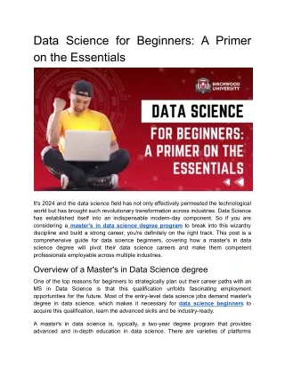 Data Science for Beginners_ A Primer on the Essentials