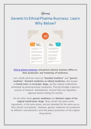 generic vs ethical pharma business learn generic