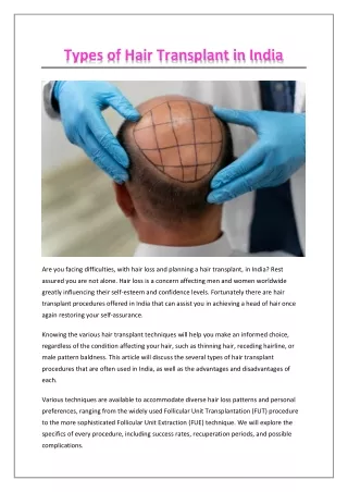 Types of Hair Transplant in India