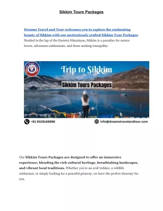 sikkim tours packages