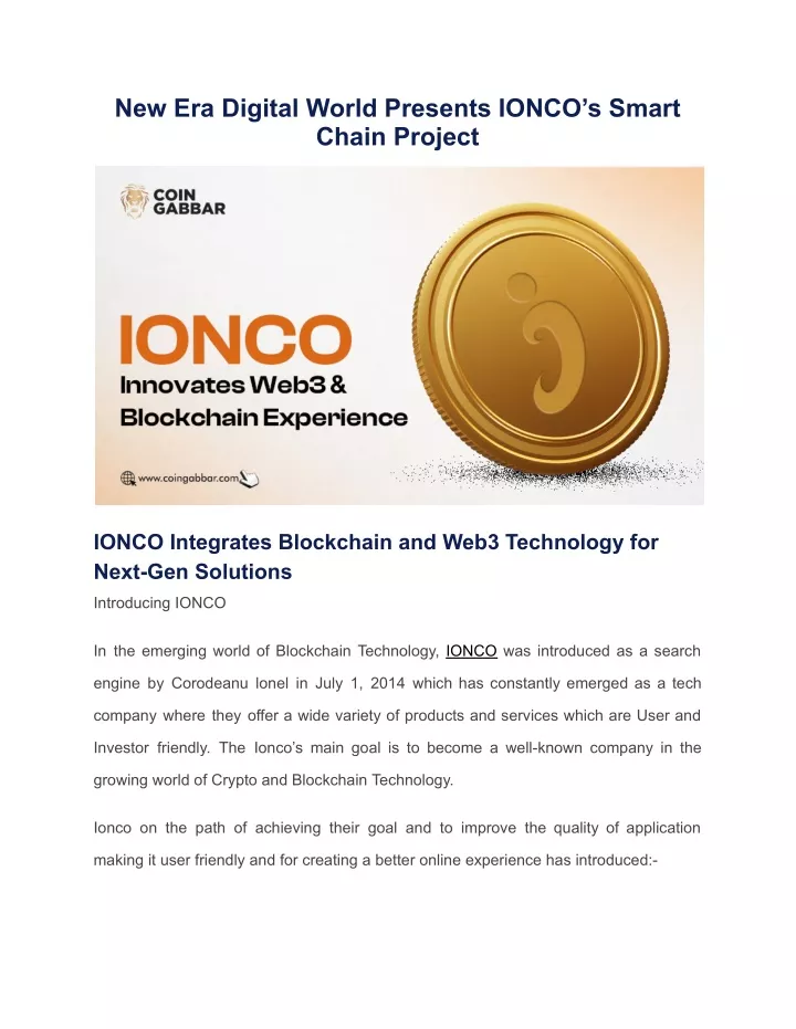 new era digital world presents ionco s smart