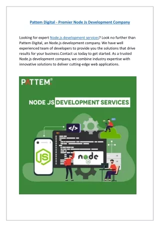 pattem digital premier node js development company