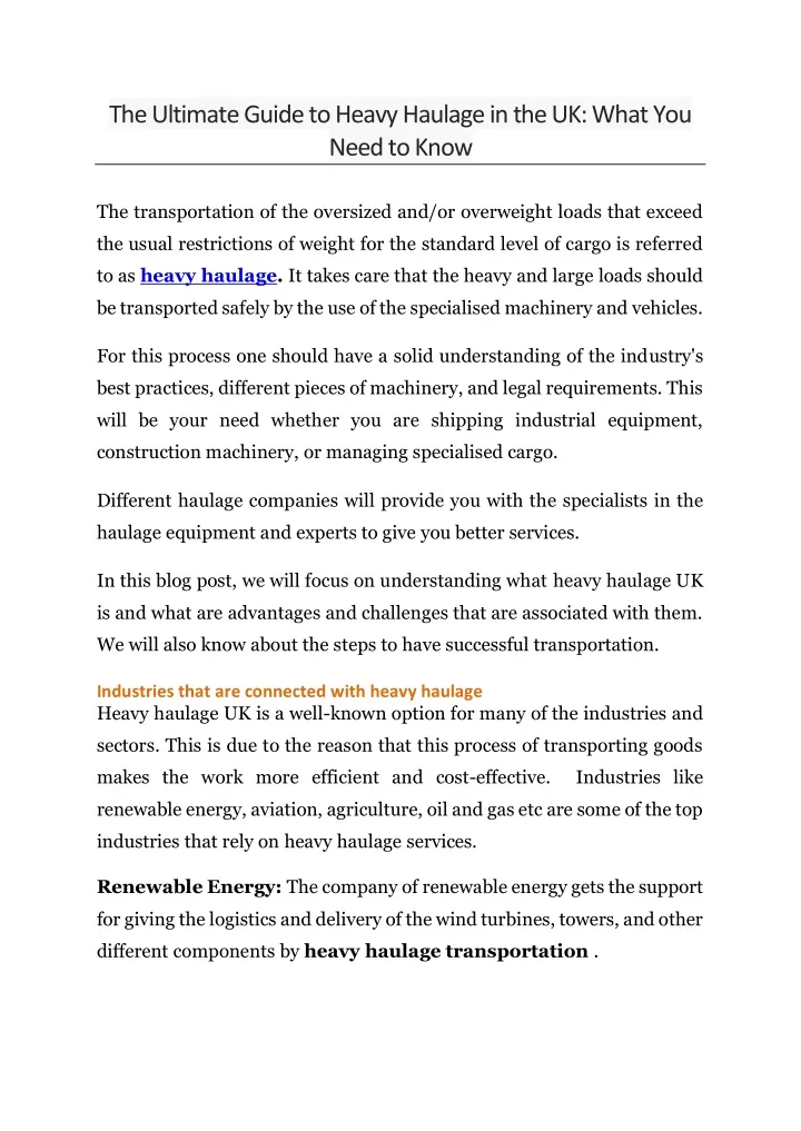 the ultimate guide to heavy haulage