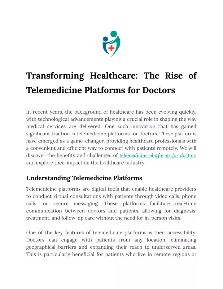 transforming healthcare the rise of telemedicine