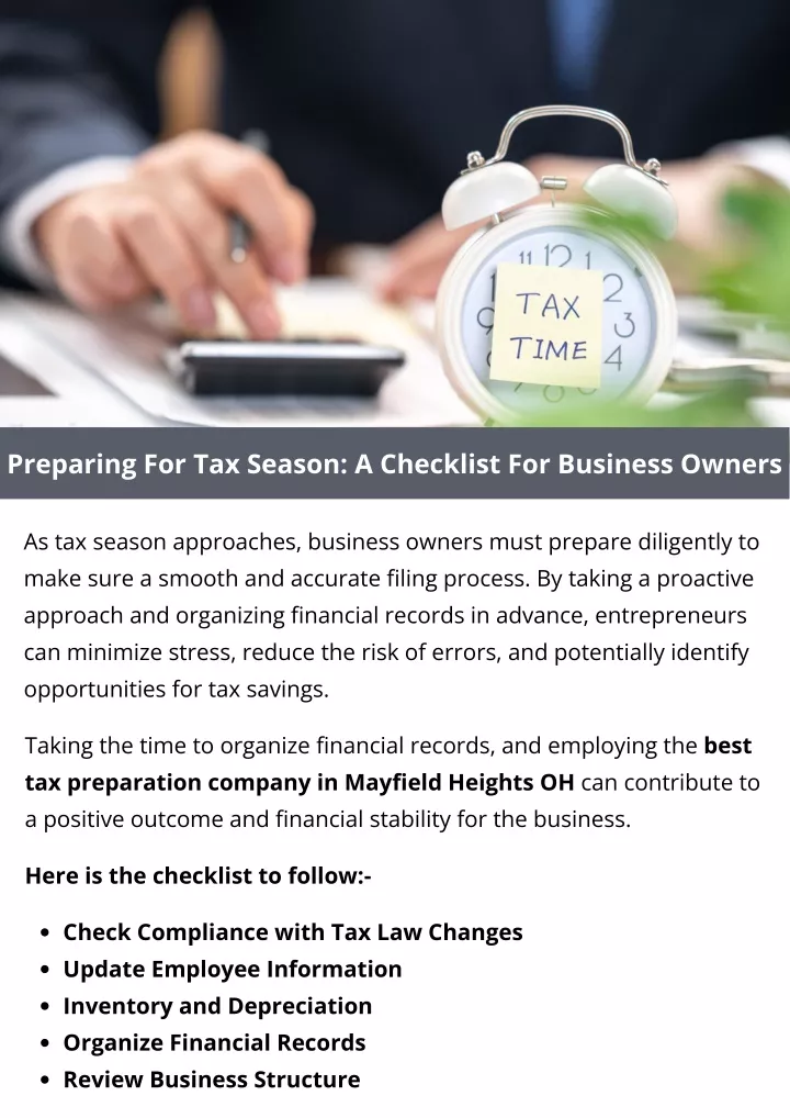 preparing for tax season a checklist for business