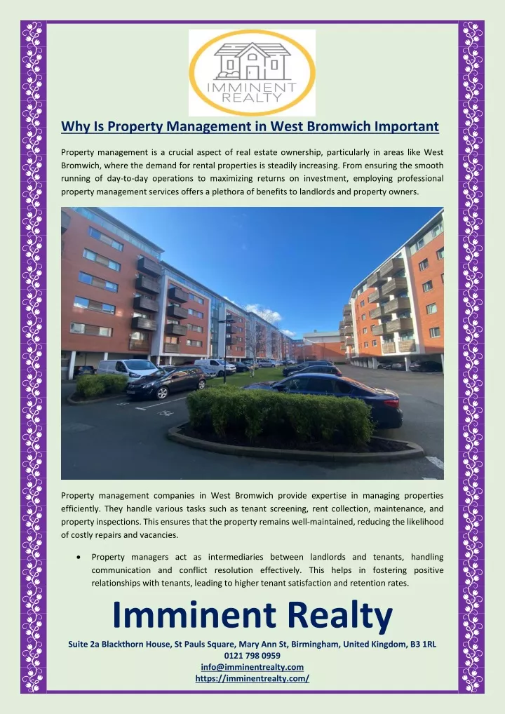 why is property management in west bromwich