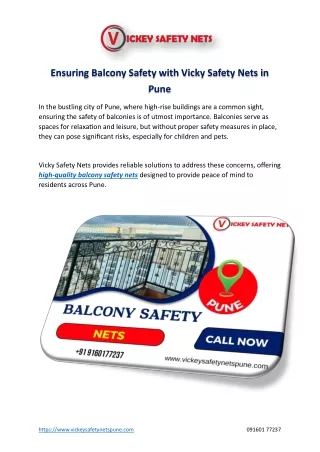 Balcony Safety Nets in Pune Vickey Safety Nets