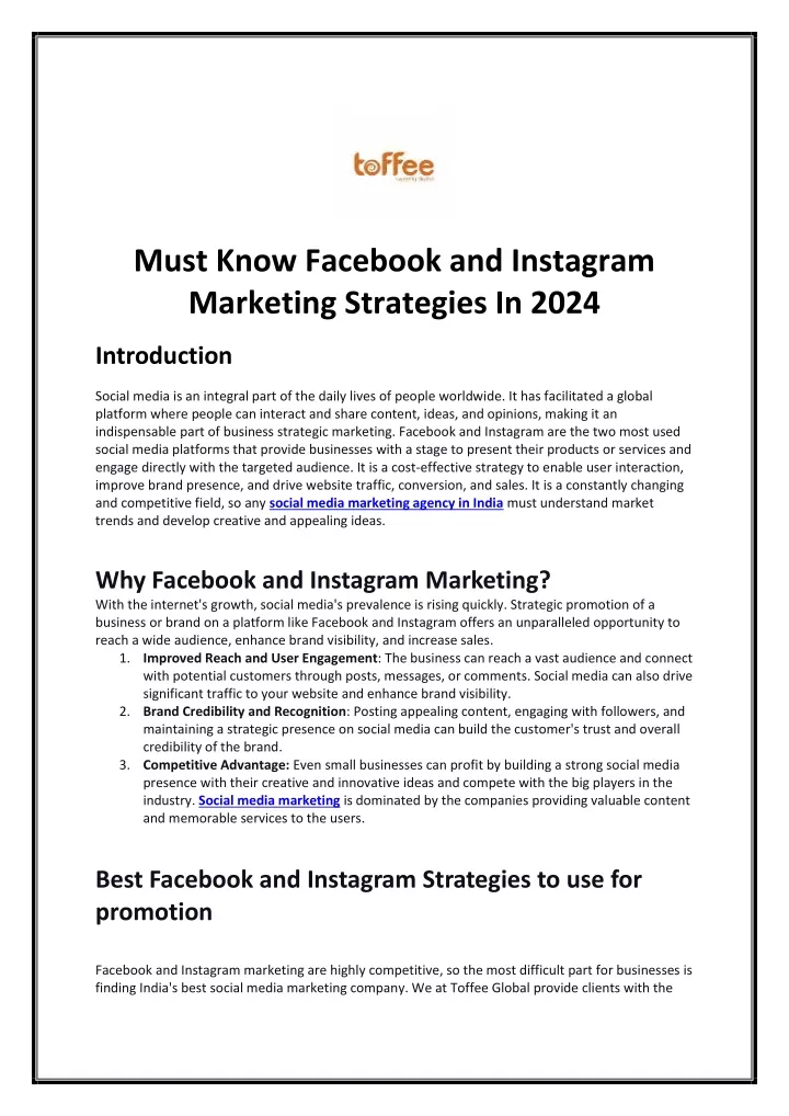 must know facebook and instagram marketing