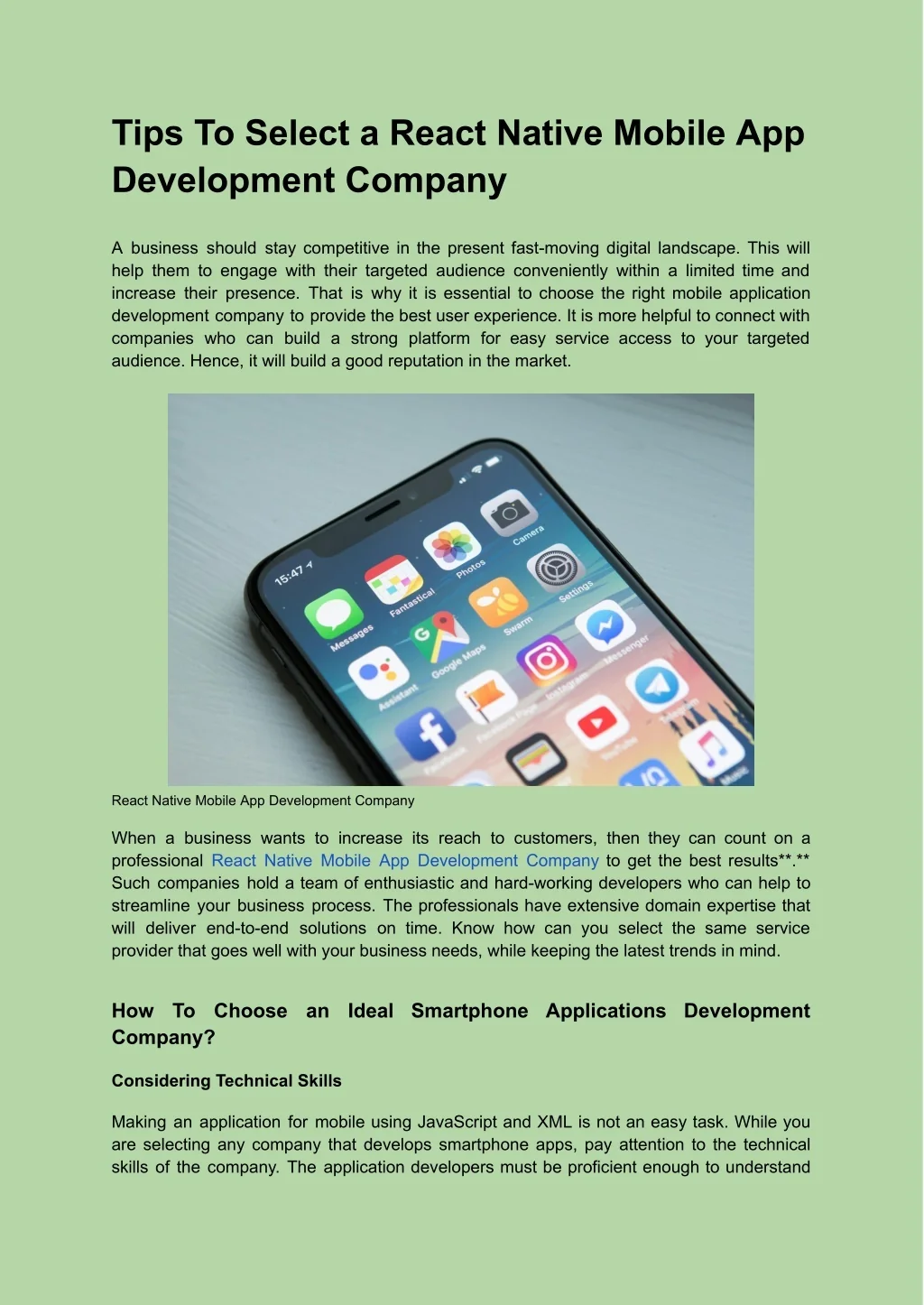 PPT - Tips To Select a React Native Mobile App Development Company ...
