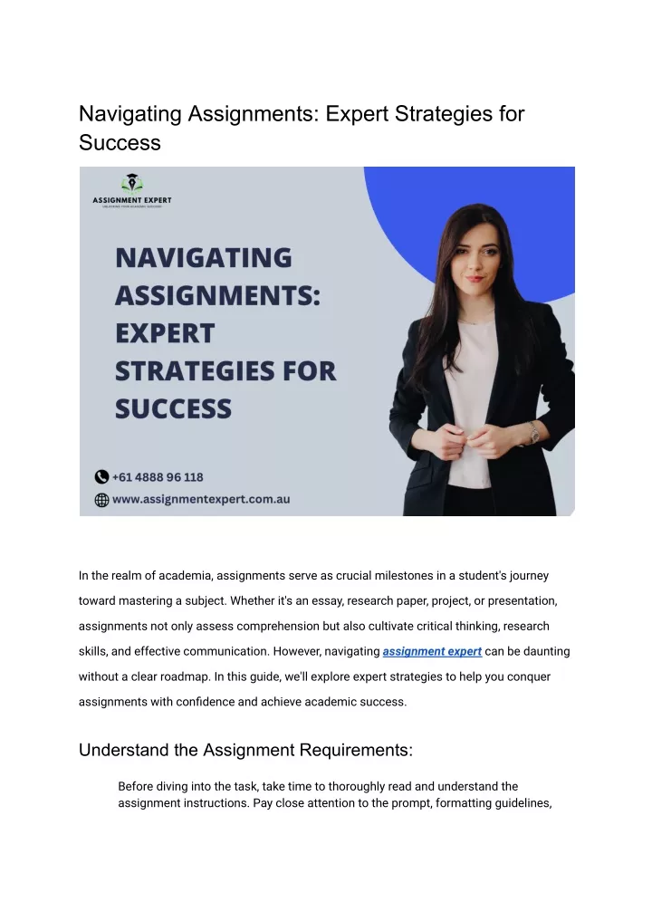 navigating assignments expert strategies