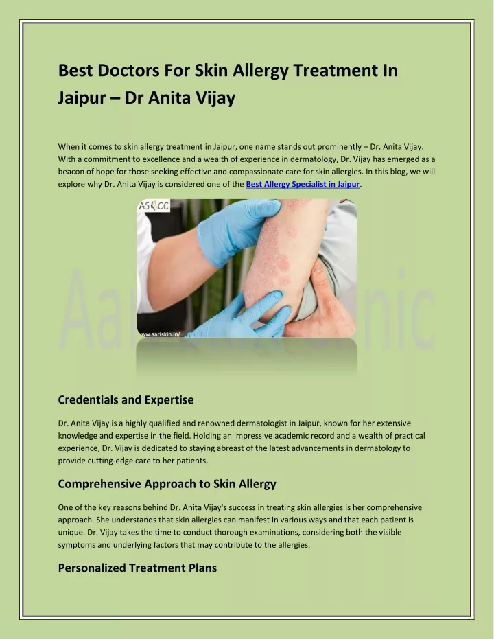 best doctors for skin allergy treatment in jaipur