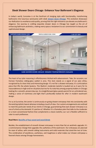 Quality Shower Doors Chicago at Affordable Prices