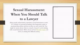 Sexual Harassment When You Should Talk to a Lawyer