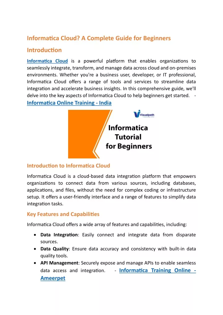 informatica cloud a complete guide for beginners