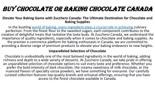 (02) buy chocolate or baking chocolate Canada (PPT)