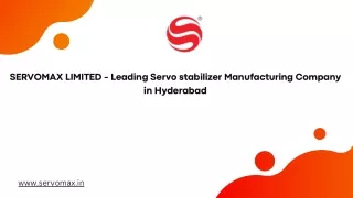 SERVOMAX LIMITED - Leading Servo stabilizer Manufacturing Company in Hyderabad (1)