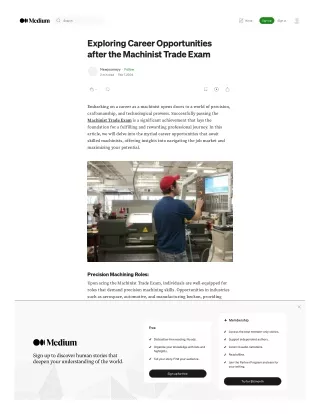 Exploring Career Opportunities after the Machinist Trade Exam