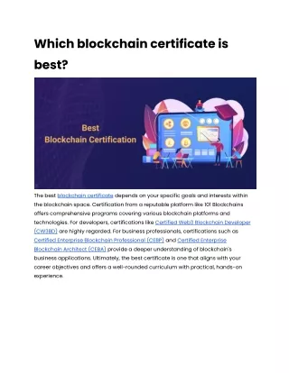 which blockchain certificate is best