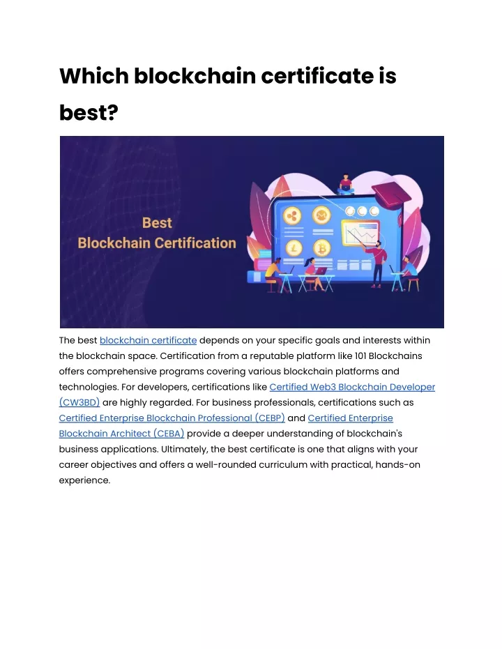 which blockchain certificate is best