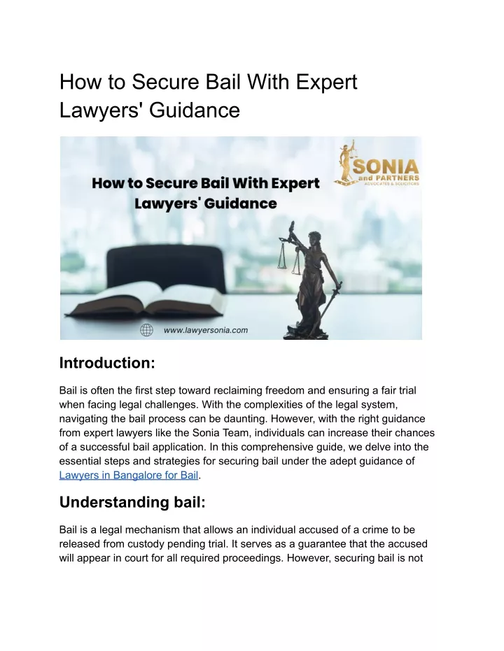 how to secure bail with expert lawyers guidance