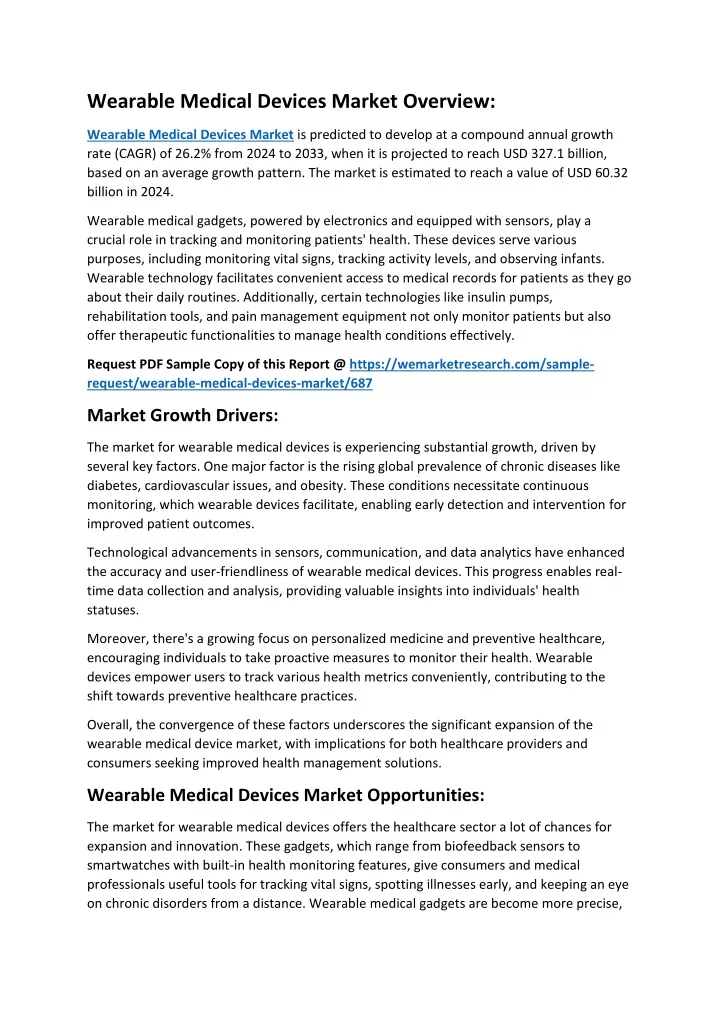 wearable medical devices market overview