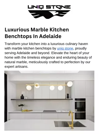 Luxurious Marble Kitchen Benchtops In Adelaide