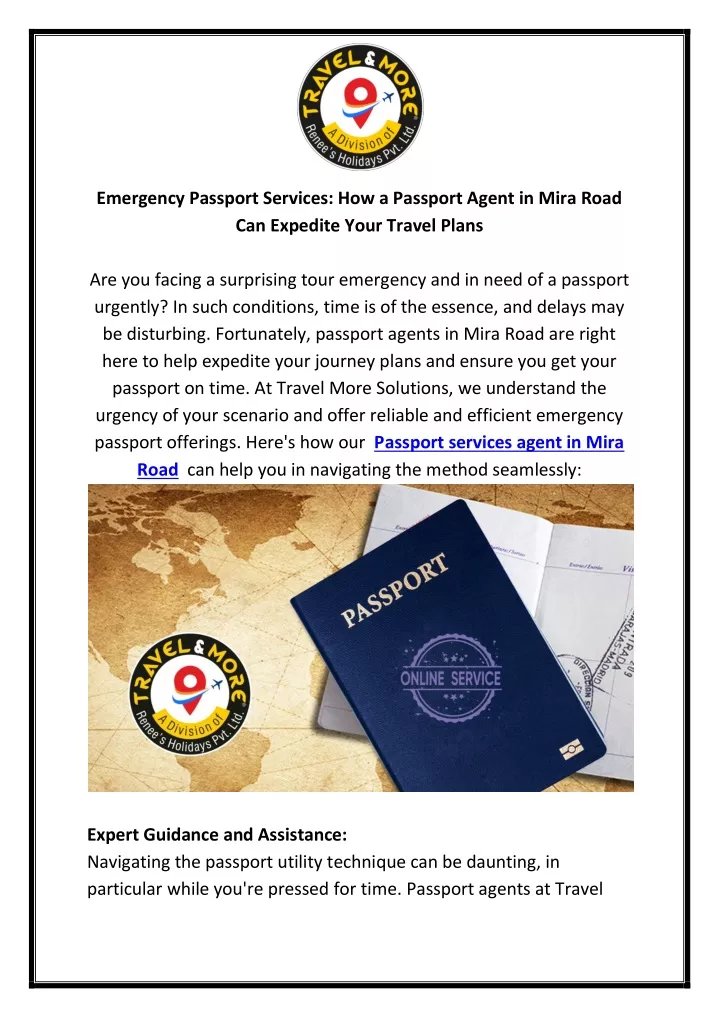 emergency passport services how a passport agent