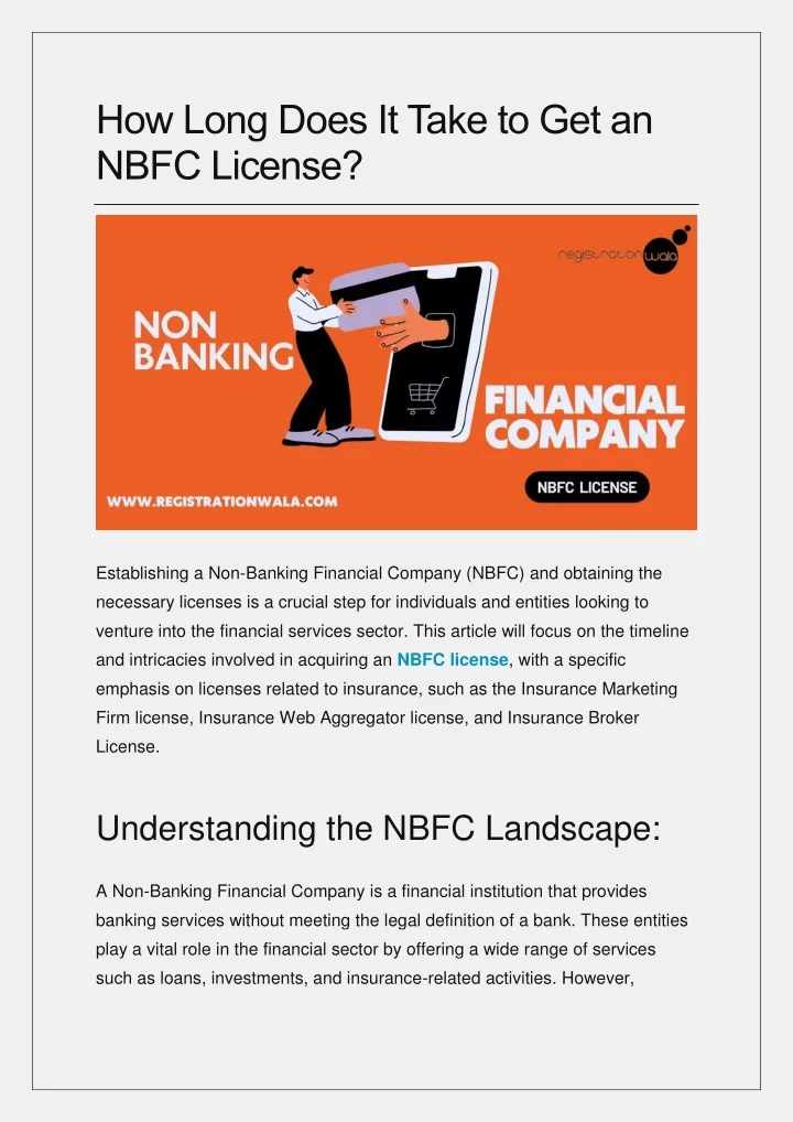 how long does it take to get an nbfc license