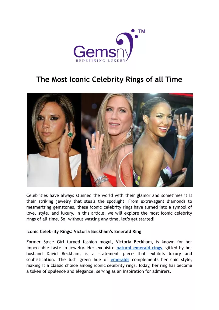 the most iconic celebrity rings of all time