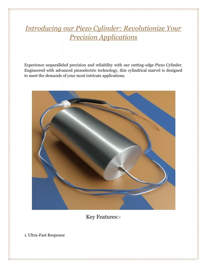 introducing our piezo cylinder revolutionize your