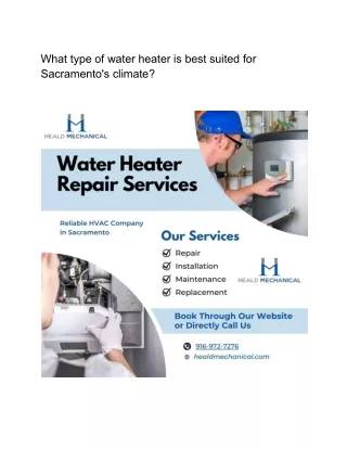 What type of water heater is best suited for Sacramento's climate