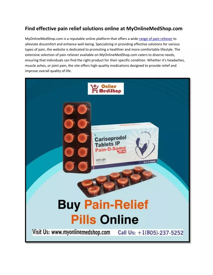 find effective pain relief solutions online