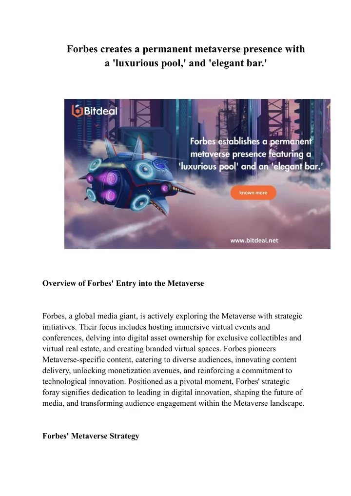 forbes creates a permanent metaverse presence