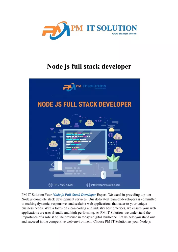 node js full stack developer