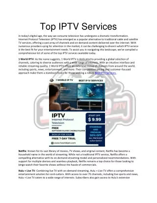 Top IPTV Service