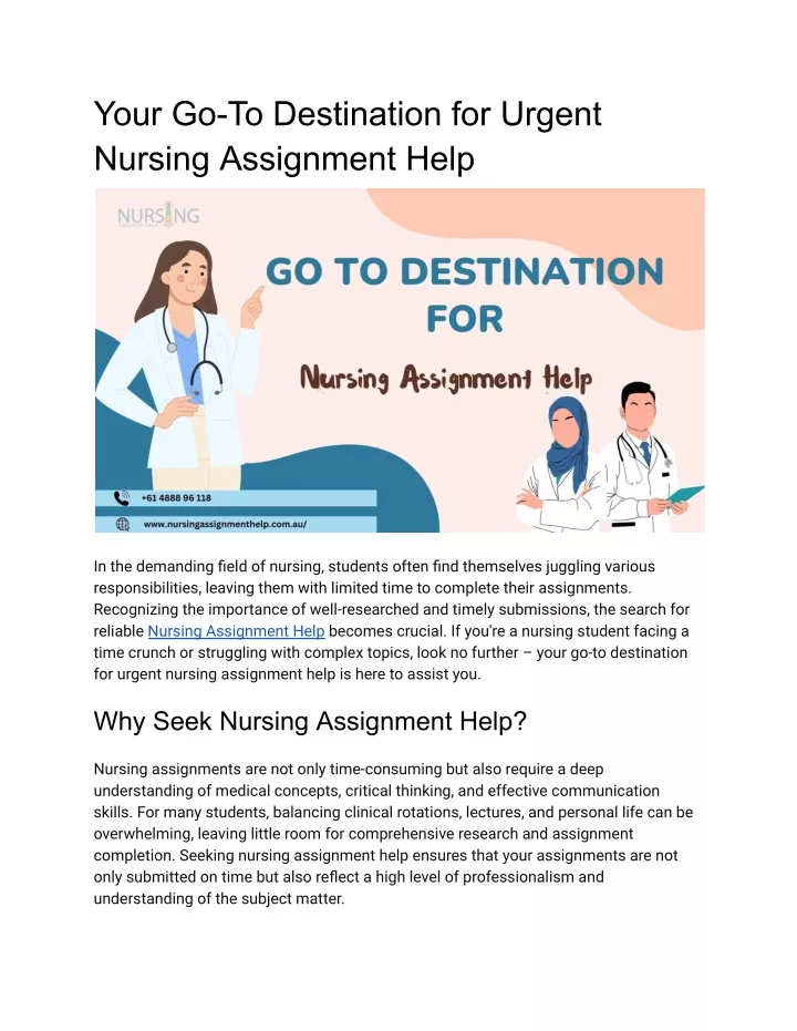 your go to destination for urgent nursing